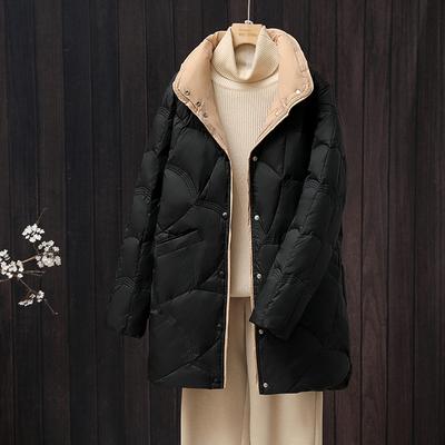 Winter Women Casual Loose Casual White Duck Down Warm Coat Lightweight Down Jacket for Women Stand Collar Women Down Jackets