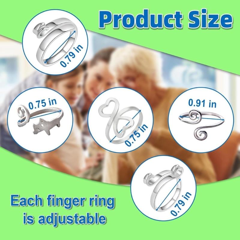 10pcs Crochet Rings Adjustable Thumb Rings for Knitting Hobbyists Yarns Rings Convenient Finger Holders for Hand Weaving