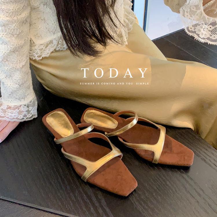 5.5Cm | Wedge heel sandals women's 2025 summer new one-button Roman shoes open-toed leather soft-soled high-heeled sandals