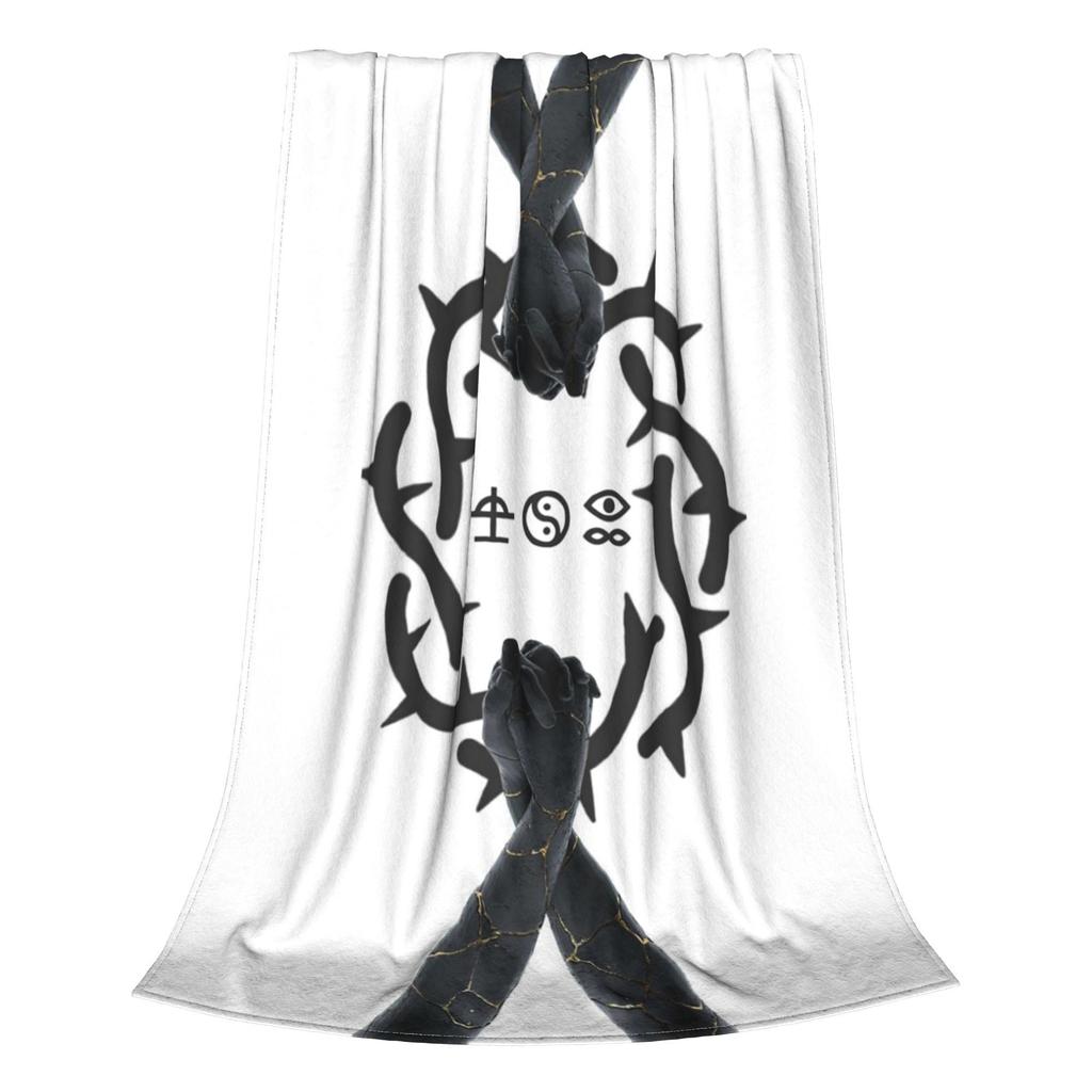 Bad Omens Logo Metalcore Merchandise Black Metal Blanket Flannel Sofa Throw Blanket for Couch Bedding Travel Throws Bedspread
