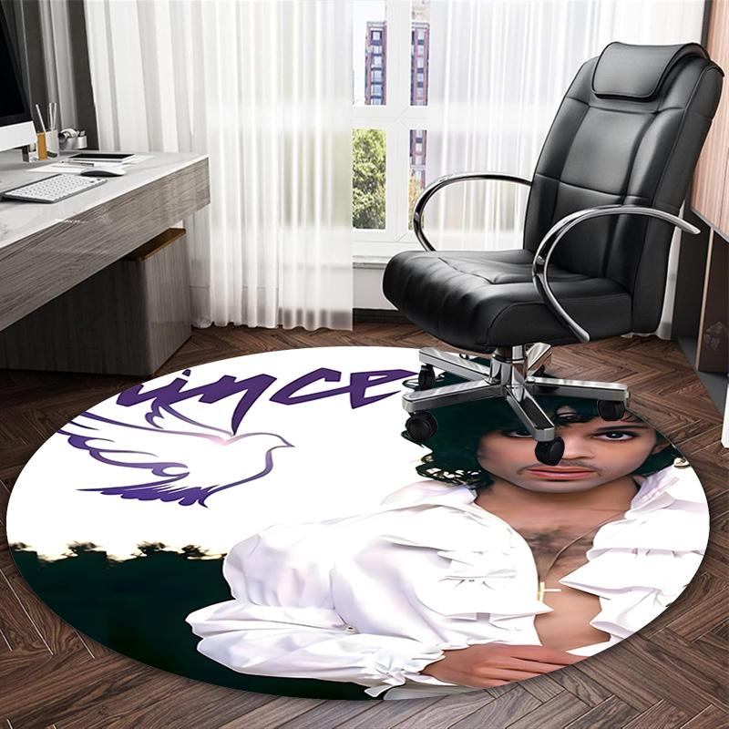1pc Prince1 Print Round Carpet Chair Round Carpet Suitable for Bedroom Living Room Home Decorative Carpet