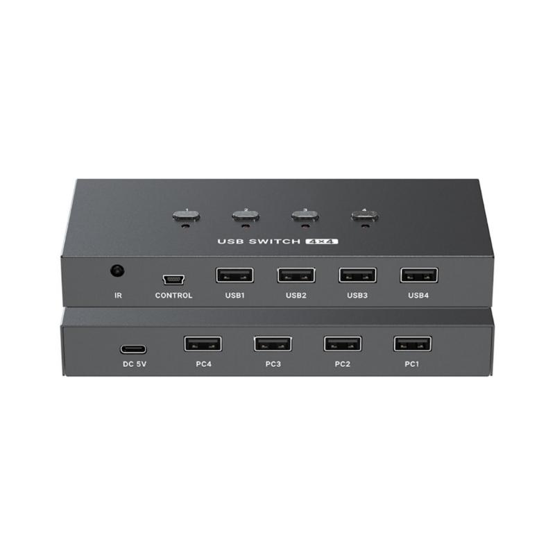 USB2.0 Switcher Selector 4 Computers Sharing 4 USB Devices Switcher Hub Adapter for Keyboard Mouse Printer Scanner