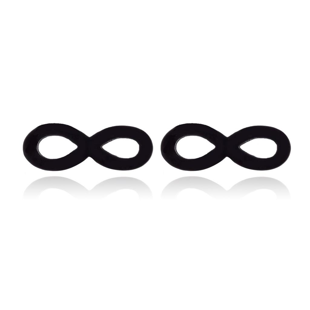 Korean Black Star & Moon Heartbeat Gesture Stainless Steel Earrings