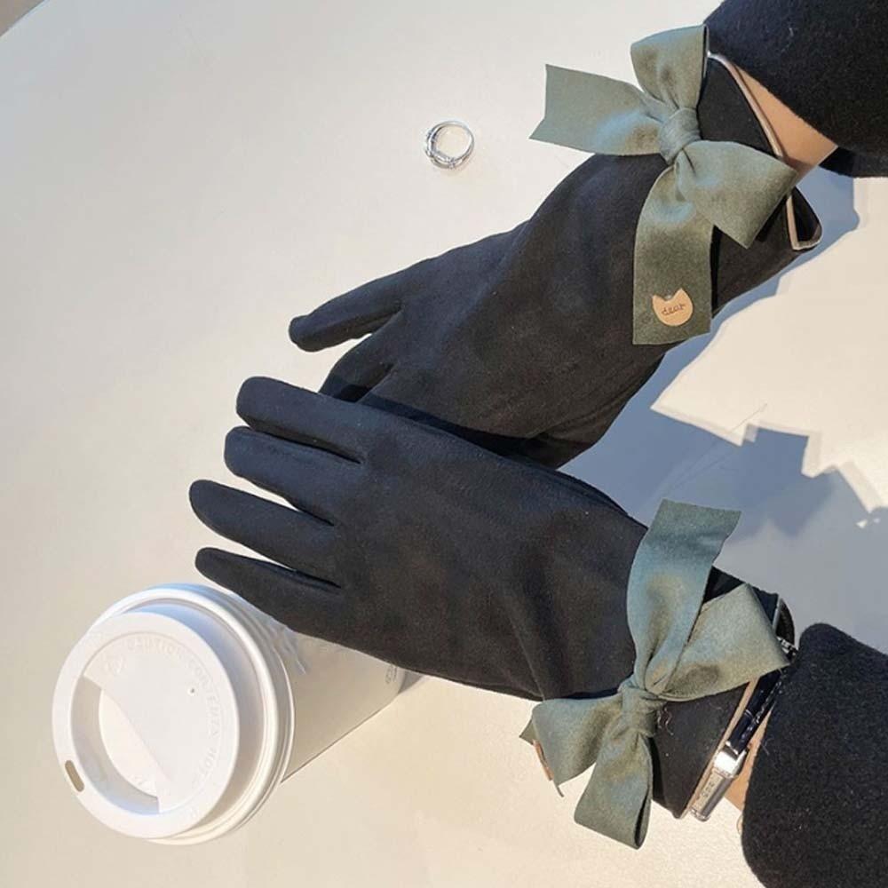 Soft Women Anti-cold Mittens Plush Windproof Finger Mittens 2 Finger Flip Gloves Cycling