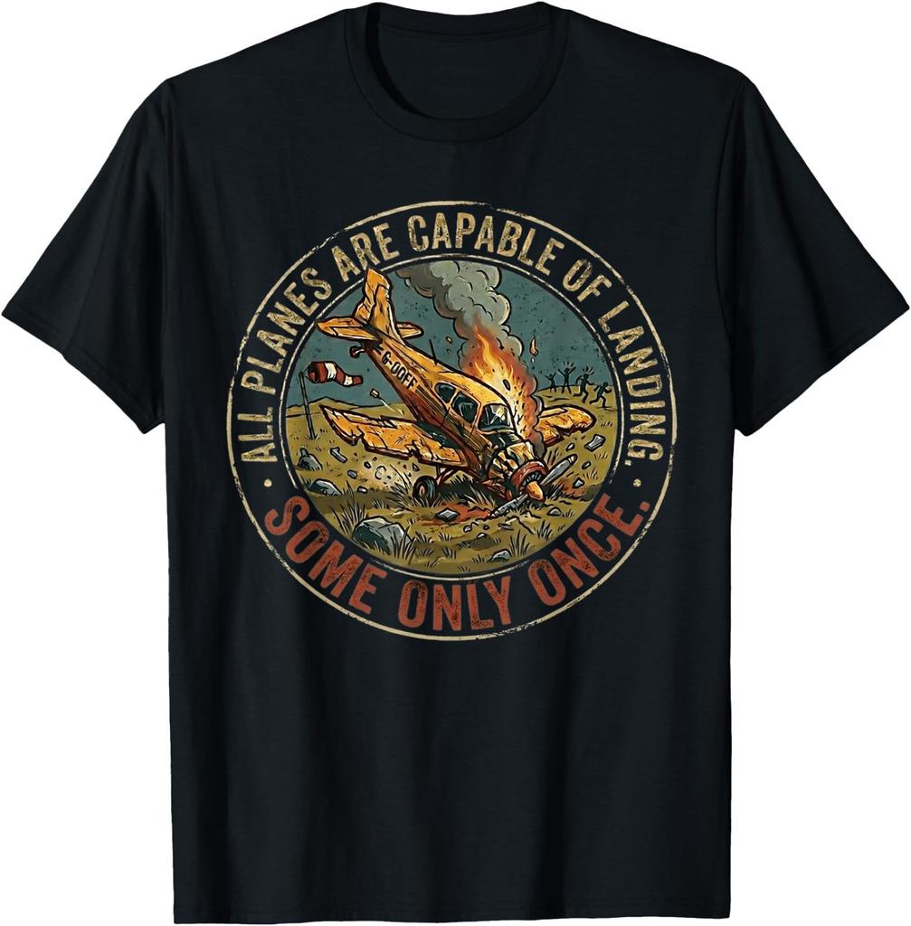 All Planes are Capable of Landing Some Ones Retro Fligh T-Shirt