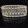 Meier Damen Armband Retro Strass Elastisch Breit