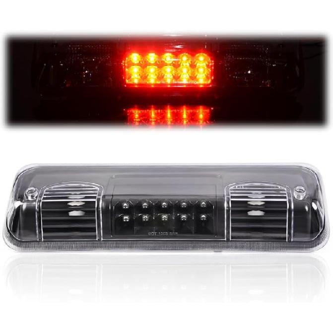 PIT66 3Rd Brake Light Compatible With 2004-2008 Ford F150 High Mount Center Rear Roof Third Cargo Light Parking Light Halogen Clear/Red Lens Tercera