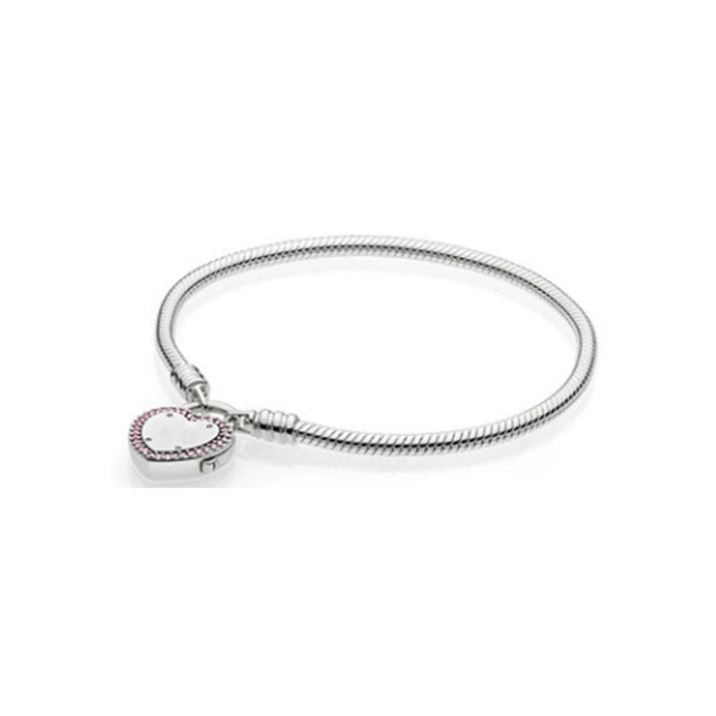 

Браслет LOVE из серебра 925 пробы с замком-головкой, змеиной костью, DIY кожаный шнурок, базовая цепочка, женский 2026 16cm