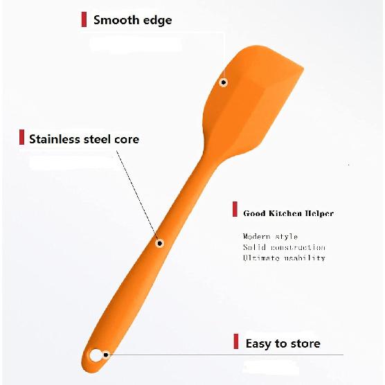 8 Pieces Silicone Spatulas,8.5 inch Non-stick Spatulas with Stainless Steel Core,Heat Resistant-500℉, One Piece Design,Food Grade Silicone,