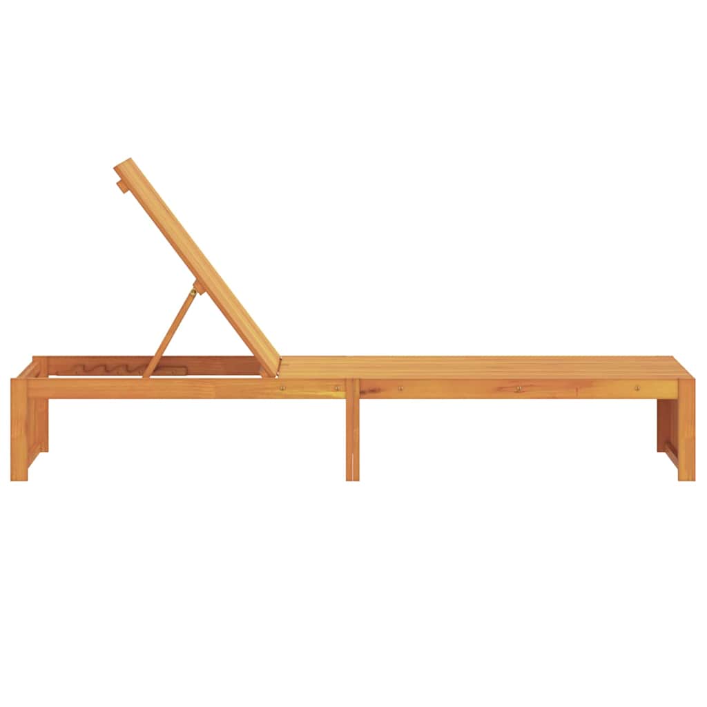 Sun Lounger Solid Acacia Wood Oil Natural
