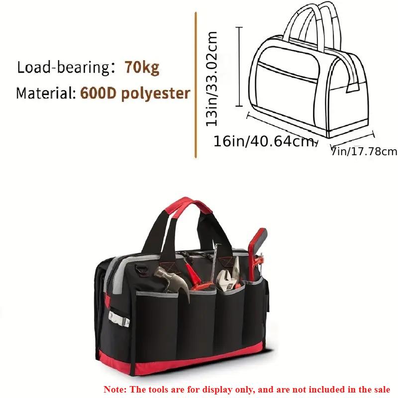 

16 Inch Tool Bag Electrician Multifunctional Strong Durable Oxford Thickened Woodworking Storage Portable Handheld Bag