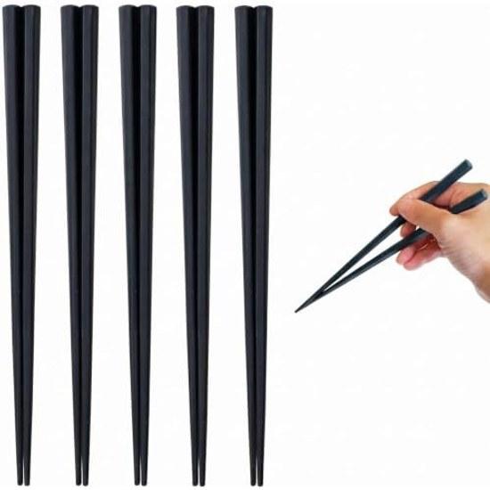 Sunny Life Design chopsticks dishwasher safe 23cm set 5 commercial use made resin guests pointed hexagonal black Japan 264833