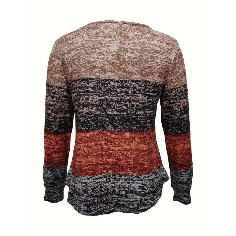 Fashionable Casual Spring/Autumn New Arrival Denim Print Zippered Round Neck Long Sleeve Women's Top