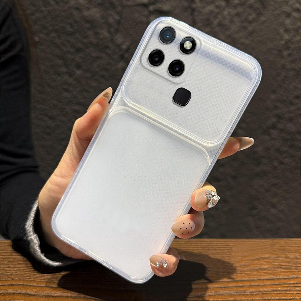 Split Dual Panel Matte Clear Case for infinix SMART 6 Plus Large Independent Camera Window Anti-Yellow Shockproof Protective Cover