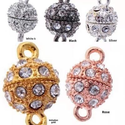 Rhinestone Ronde Magnetische Sluitingen, DIY Sieraden Onderdelen voor Ketting Armband
