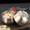 Sutra Kimchi Bowl 304 Stainless Steel Double Layer Rice Bowl With Lid Home Ramen Soup Bowl Children's Anti-Scalding Rice Bowls