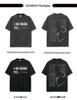 Playboi Carti Print Washed Short-Sleeve Crew Neck Hooded Sweatshirt