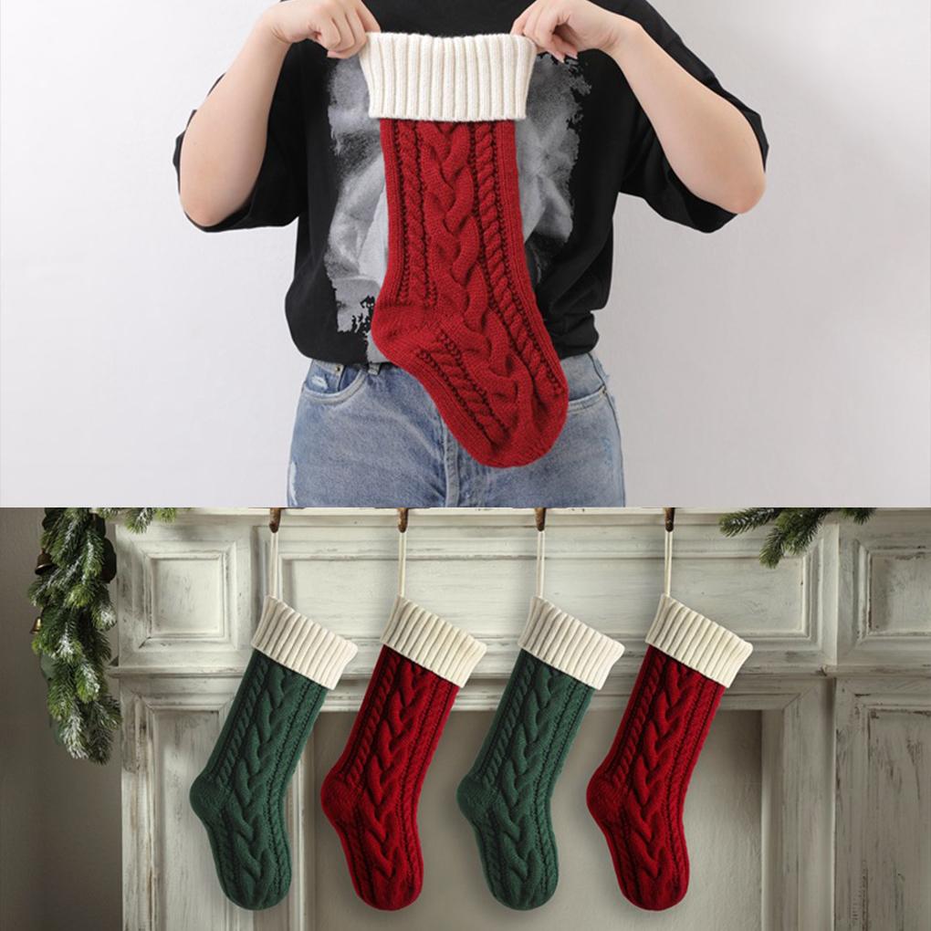 Cozy Warmth Large Staggered Fried ForDough Twists Christmas Stockings For Tree Warm Feeling - Thick Type D