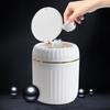Roman Column Desktop Trash Can With One Touch Open Sealed Lid And Large Capacity Perfect For Home Office Vanity Desk Use