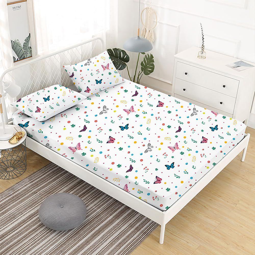 Butterfly Pattern Bed Hat Three-Piece Digital Printing Bedding Bed Hat Three-Piece Set Children And Adults