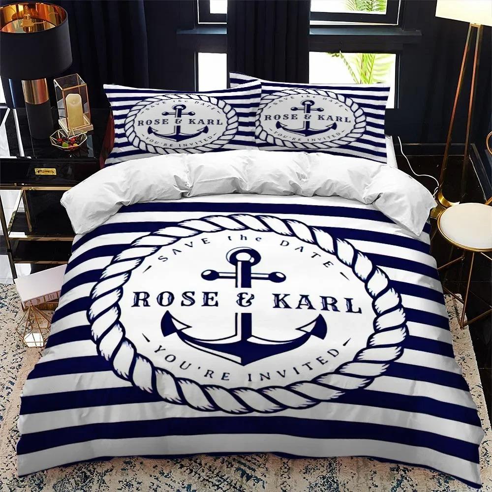 Dekbedovertrekset nautische serie queen calico Twin size dekbed beddengoedset Eenpersoons complete set