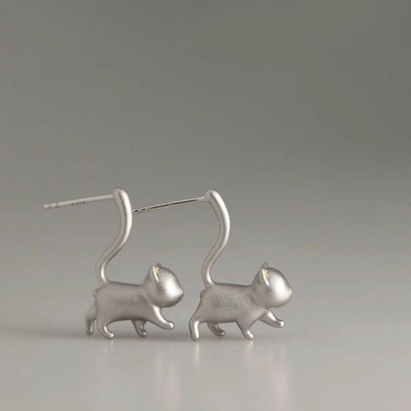 Cute Cat Earrings Animal Cat Stud Earring for Women Birthday Jewellery Gift Minimalist Cat Piercing Earrings Party Decor