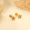 2026 Screw Stud Earrings, European and American Ins Sweet and Cute Bow Rainbow Earrings Earrings for Women
