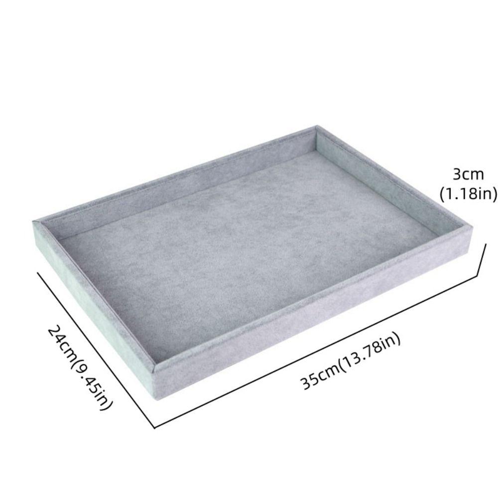 Large Capacity Velvet Jewelry Tray Wooden Rings Earrings Plate Jewelry Storage Box  Jewelry Seller