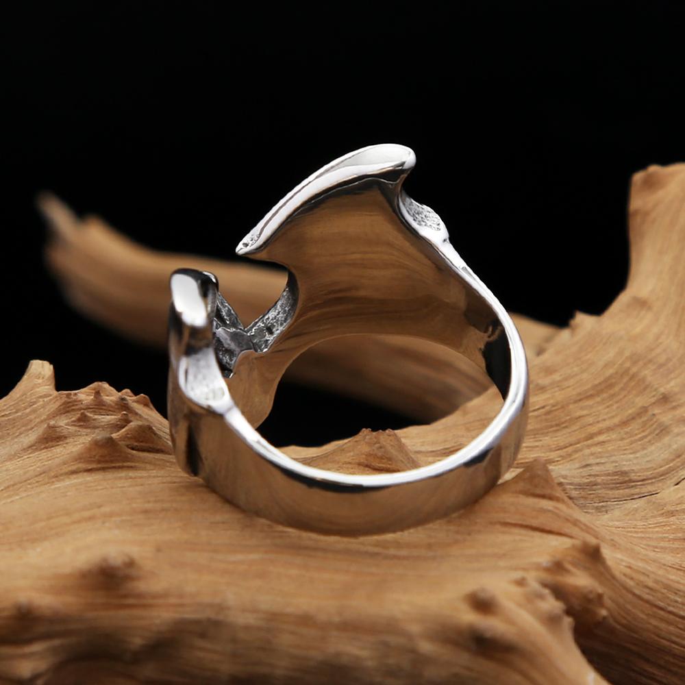Vintage Punk 316L Edelstahl Niedliche Fledermaus Ringe Für Männer Frauen Mode Biker Tier Ring Kreative Party Amulett Schmuck