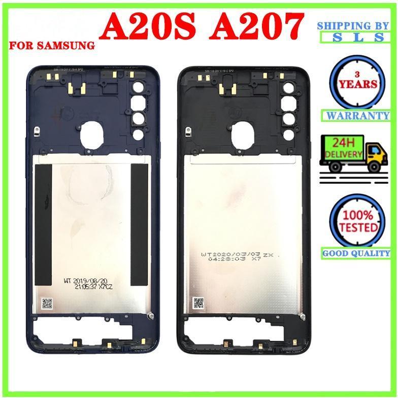Back Housing Back Battery Cover LCD Front Middle Frame For Samsung Galaxy A20s A207 A207F A207M Door Housing Camera Lens
