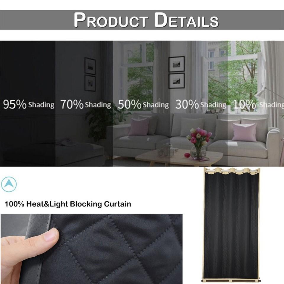 1/2 Pcs Thick Heavy Curtains Cold Protection Outdoor Thermal Curtain Eyelet Curtains