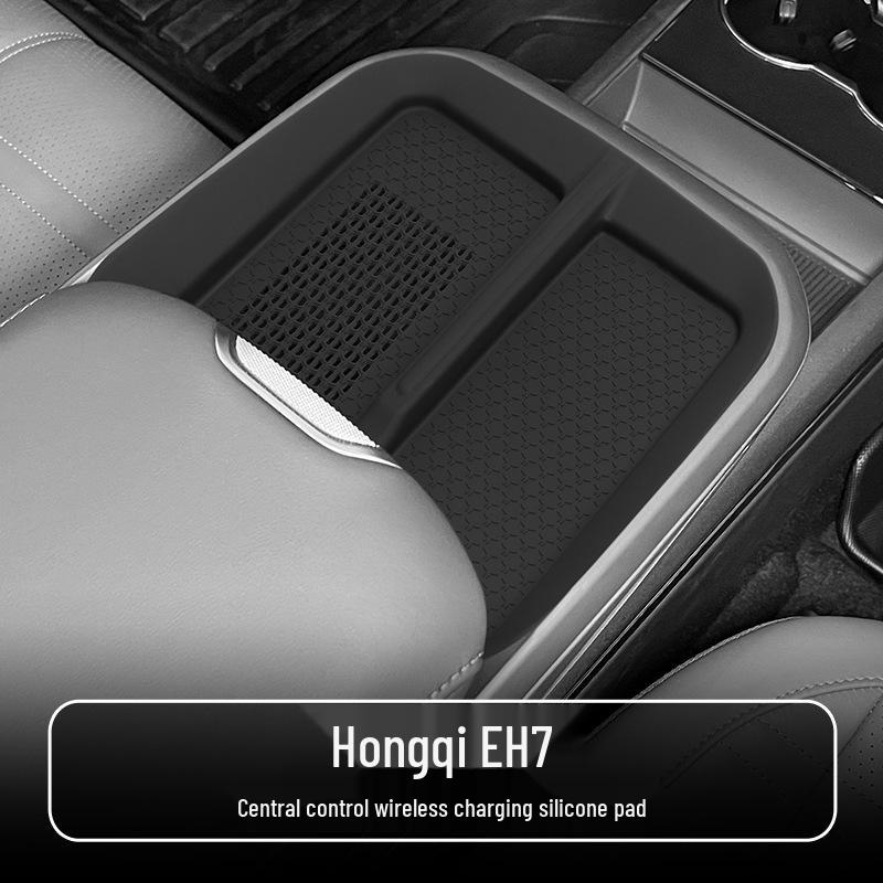 Silicone Anti-Slip Pad for Wireless Charging: Fits 24 Hongqi EH7 Models' Center Console