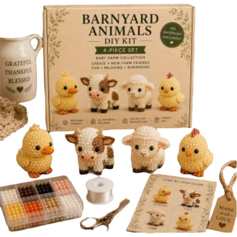 Tiny Beads 3D Beaded Animal Kit Cute Design Handmade Bead Art Kit Home Decor