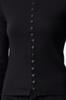 Women's Fashion Black Button Detailed Crew Neck Ribbed Flexible Regular Length Knitted Blouse