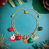 Christmas Women's Bracelet: European & American Creative Snowflake, Reindeer, Bell, Santa Claus Drawstring Design