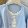 2026 Autumn Korean Style Two-Piece Knit Cardigan: Women's Round Neck Long Sleeve Striped Patchwork Sweater.