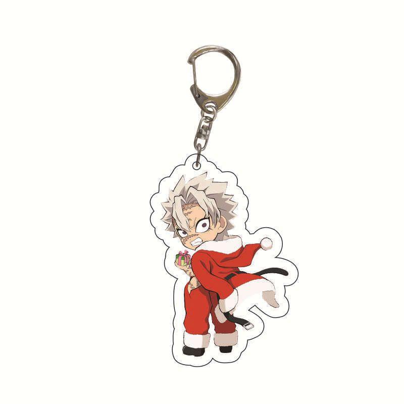 Unique Acrylic Demon Slayer Xmas Keychain Perfect For Anime Fans And Collectors