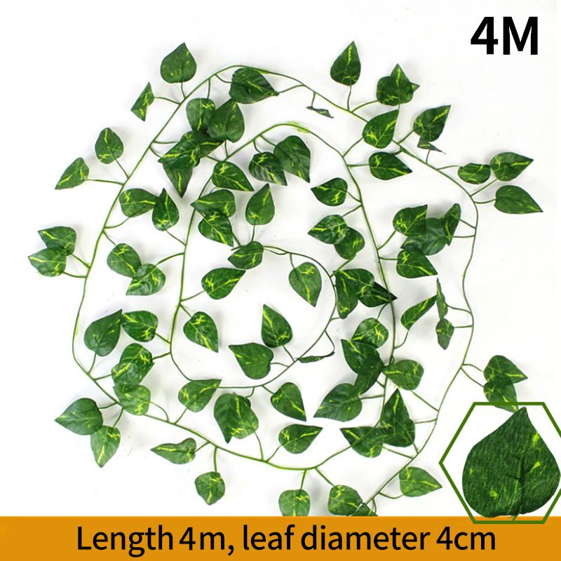 1/2/10M Artificial Plant Leaves Vine Green Fake Leaf Garland Hanging Vines Greenery Wall Decor Wedding Party Christmas Supplies