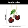 Colar com Pingente de Cereja Colar Corrente para Suéter Acessório de Moda Textura de Cristal Artificial Presente para Mulheres da Moda
