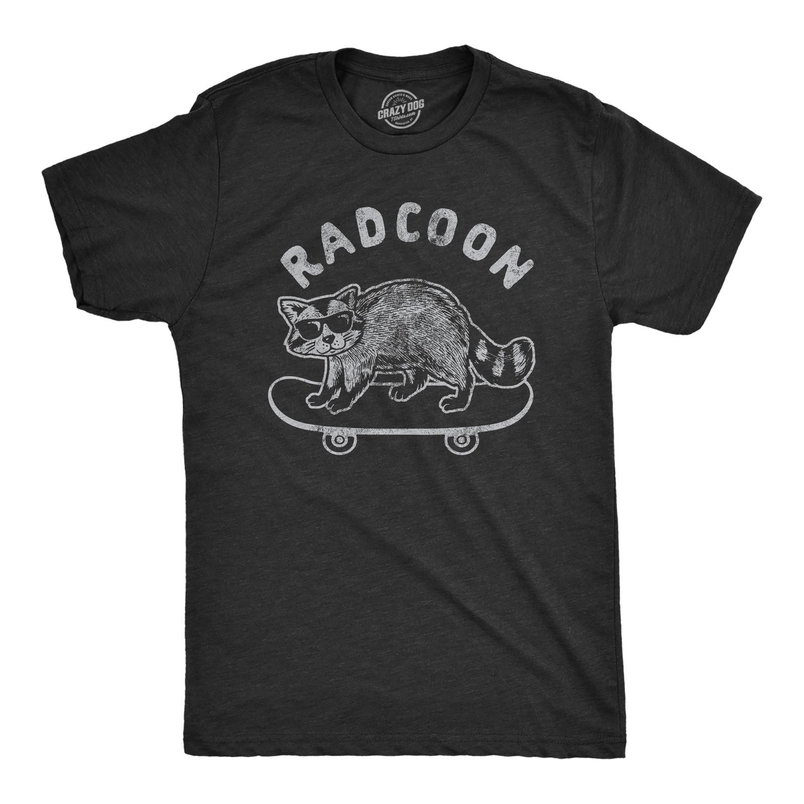 Mens Radcoon T Shirt Funny Rad Raccoon Cool Skateboard Graphic Novelty Tee XL