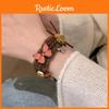 Snuggly Bracelet Bear For Women Elegant Plush Yarn And Wood Handmade Christmas Gift