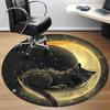 1PC Moon Cat Office Round Area Rug, Mat Suitable For Office, Under Office Chairs Bedroom Living Room Home Decor, Room Deco