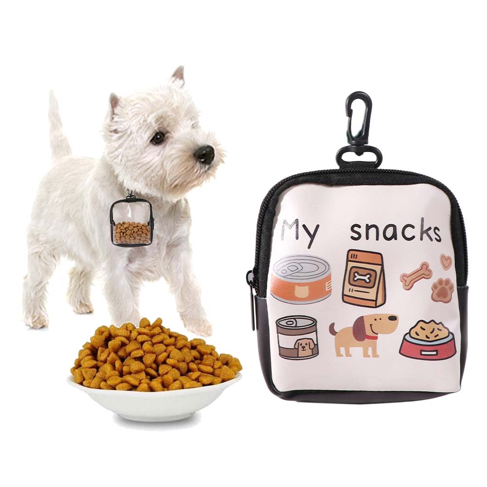 Zipper Closure Portable Pet Snack Pouch With Hook Puppy Pet Training Bag Dog Treat Bag Outdoor