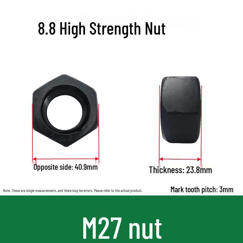 High-Strength Black Hex Nut
