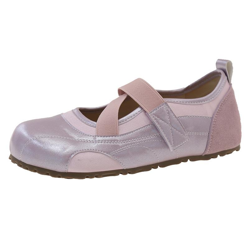Ballet cross-strap shallow mouth Mary Jane single shoes women's new versatile skirt flat-soled small leather shoes