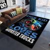 Square Flannel Monster Truck Carpet Thrill Game Monster Jam Decorative Floor Mats Modern Home Living Room Rugs Bedroom Carpet