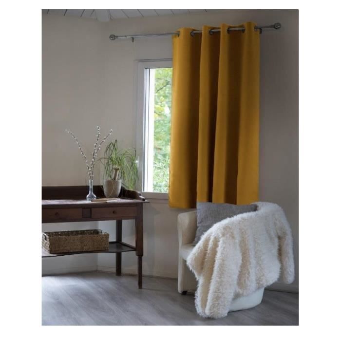 Rideau opacifiant - Inuit - 140 x 180 cm - Doublure polaire - Économie d'énergie - Style scandinave