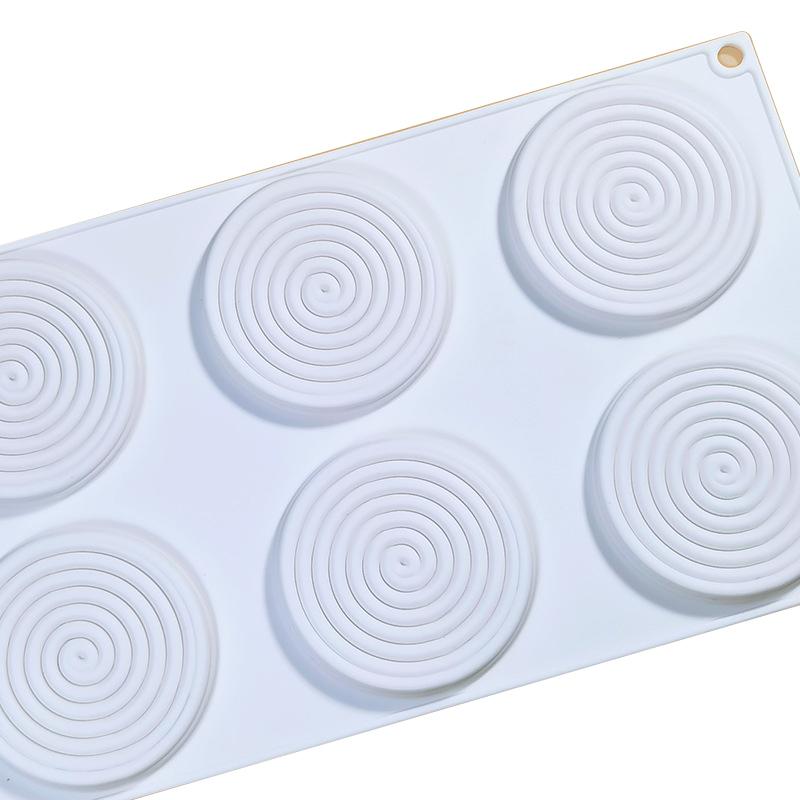 

6-Cell Mosquito Coil Shape Mousse Cake Silicone Mold DIY Cake Decor Baking Mold (BPA-Free,No FDA Certificate) Type A