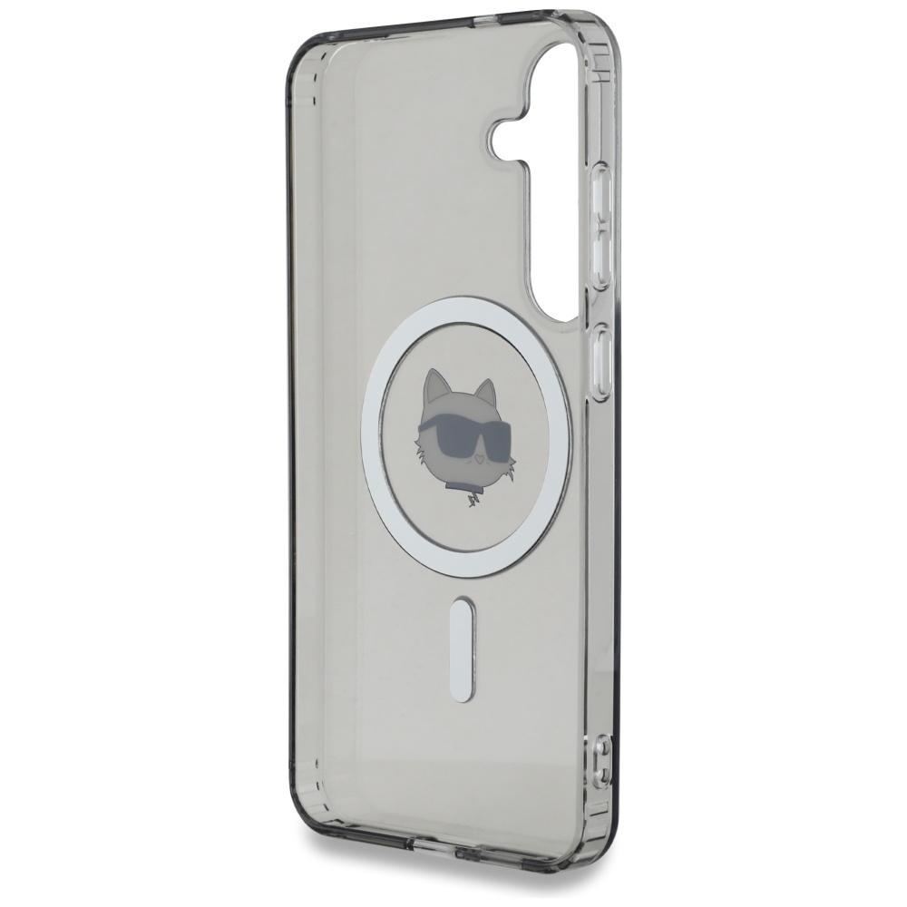 Karl Lagerfeld Button Choupette Case     Head Printed Logo Magsafe For Samsung Galaxy S25 Black