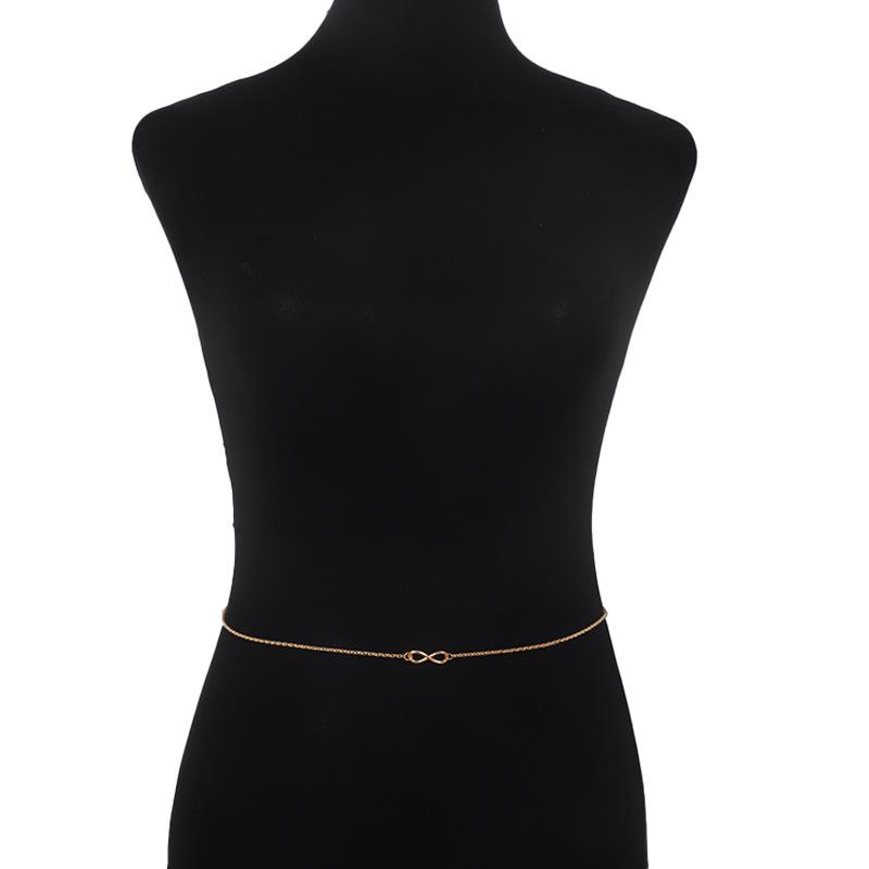 Trendy 8-Shaped Metal Waist Chain - Minimalist Hip-Hop Style